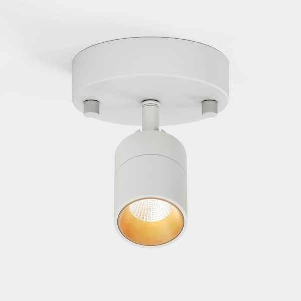 Shura Matte White Adjustable Spot Light, Integrated LED Bulb, Fixed Track Cylinder Spotlight, 3000k, 490 Lumens