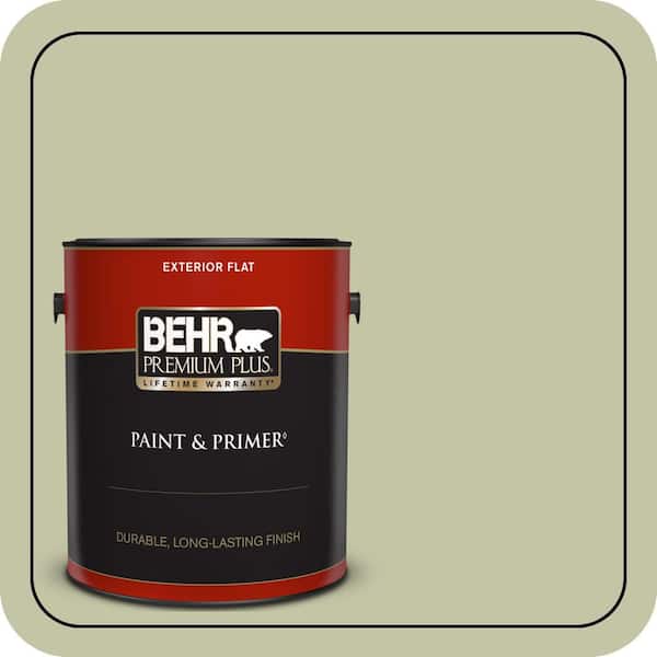 BEHR PREMIUM PLUS 1 gal. #S360-3 Balance Green Flat Exterior Paint & Primer