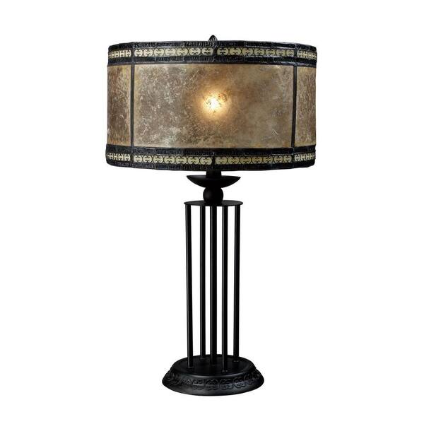 Titan Lighting Mica Filigree 23 in. Antique Black Table Lamp