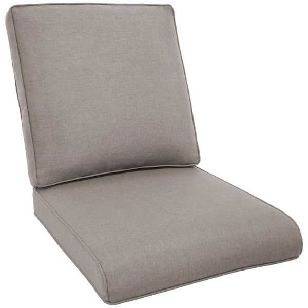 Gymojoy Carolina 22 in. x 25 in. Deep Seating 2-Piece Outdoor Lounge Chair Loveseat Replacement Cushion and Back Pillow in Gray