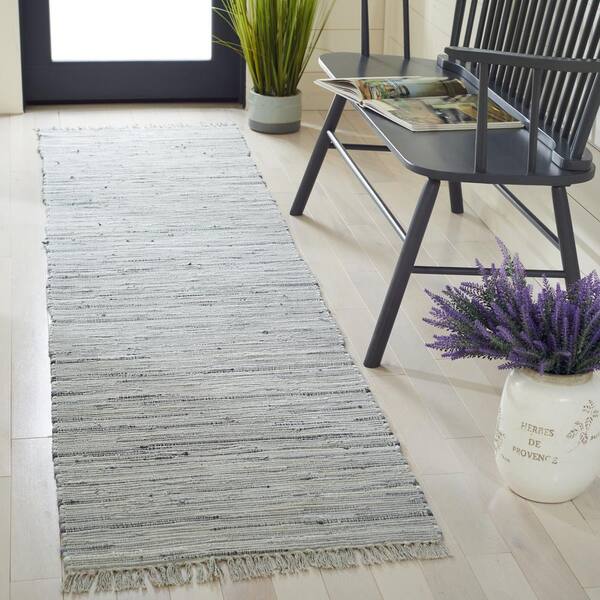 Rag Rug Gray 2 ft. x 16 ft. Gradient Striped Runner Rug