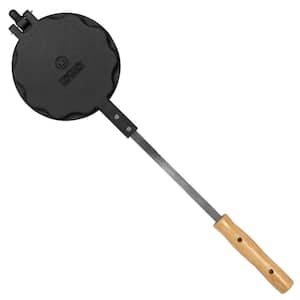 Campfire Cast Iron Waffle Iron with Long Handle, Campfire Cooking Accessory