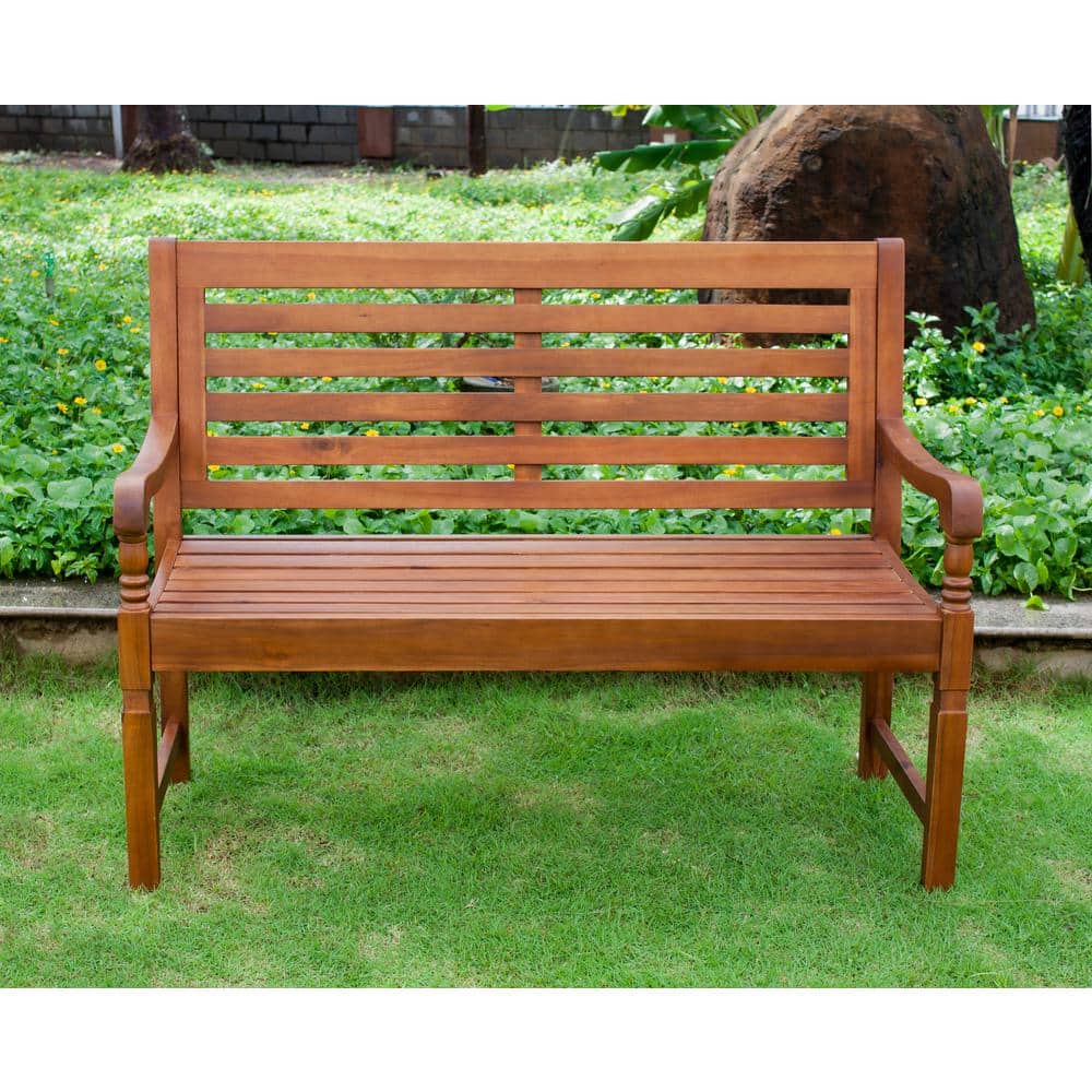 Nantucket Natural Acacia Wood Garden Bench