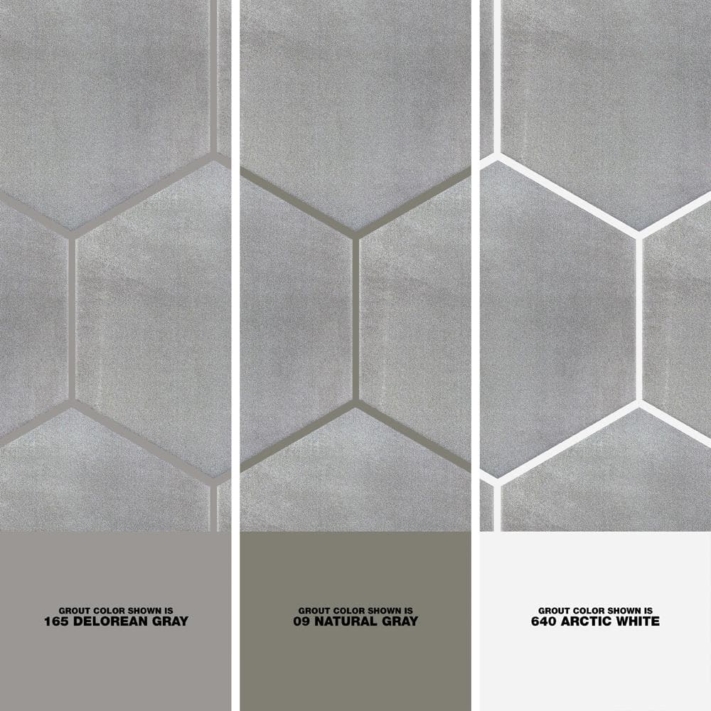 Gray Hexagon Matte Porcelain Floor and Wall Tile