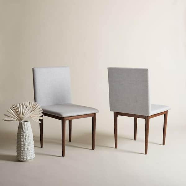 SAFAVIEH Milana Wood/Light Gray 16.5 in. Wood Dining Chair (Set of 2)