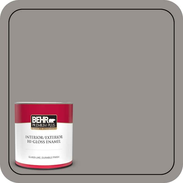 BEHR PREMIUM PLUS 1 qt. #PPU18-16 Elephant Skin Hi-Gloss Enamel Interior/Exterior Paint & Primer