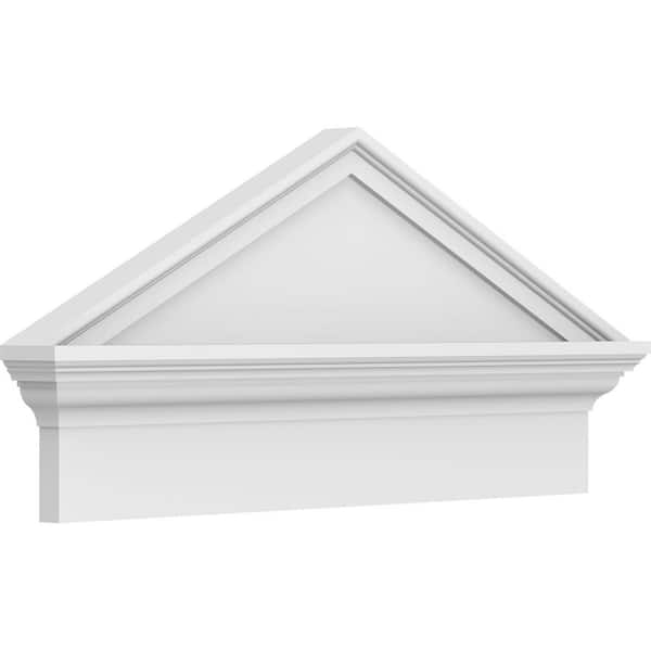 2-3/4 in. x 28 in. x 13-7/8 in. (Pitch 6/12) Peaked Cap Smooth Architectural Grade PVC Combination Pediment Moulding