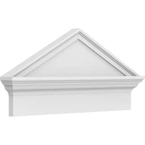 2-3/4 in. x 28 in. x 13-7/8 in. (Pitch 6/12) Peaked Cap Smooth Architectural Grade PVC Combination Pediment Moulding