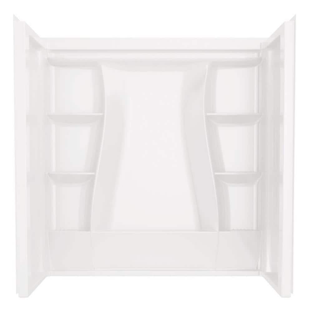 Delta Classic 500 60 in. W x 61.25 in. H x 32 in. D 3-Piece Direct-to-Stud Alcove Tub Surrounds in High Gloss White B23205-6032-WH - The Home Depot