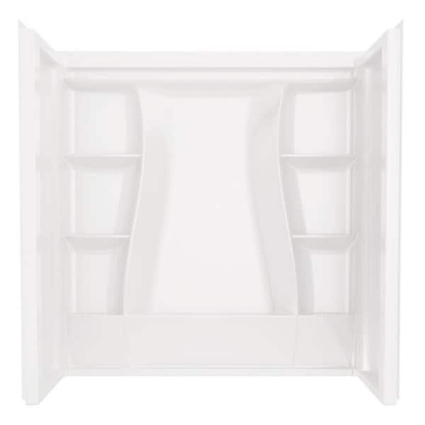Delta Classic 500 60 in. W x 61.25 in. H x 32 in. D 3-Piece Direct-to-Stud Alcove Tub Surrounds in High Gloss White