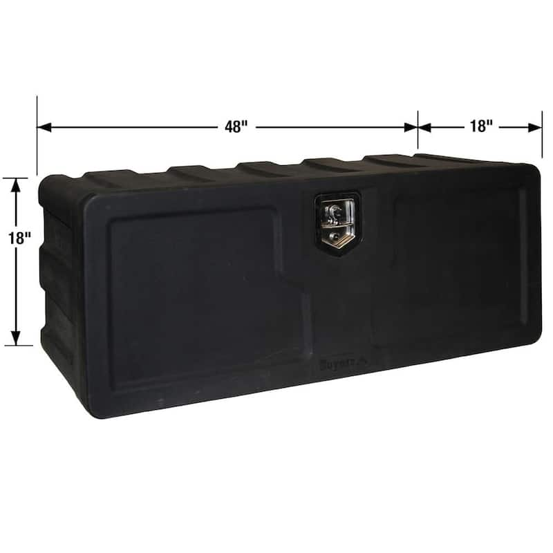 18 in. x 18 in. x 48 in. Matte Black Plastic Underbody Truck Tool Box