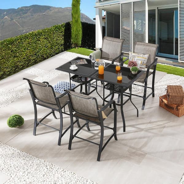 Patio Festival 6-Piece Metal Bar Height Outdoor Dining Set