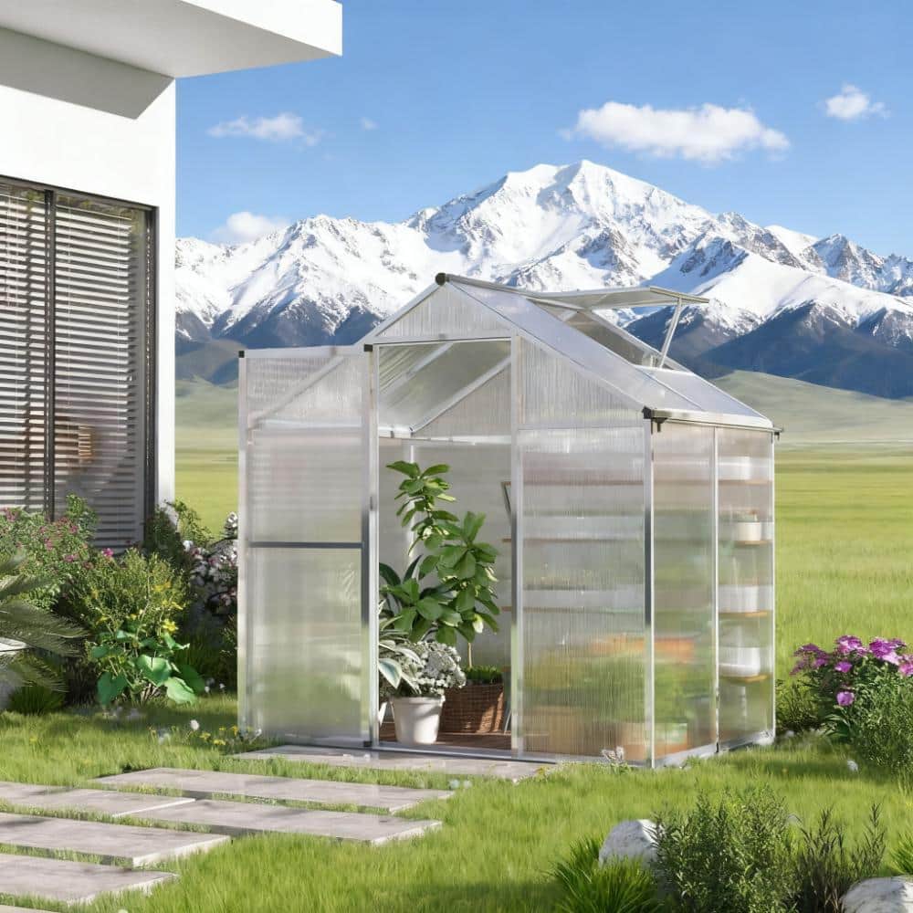 74.75 in. W x 48 in. D x 76.75 in. H Silver Aluminum Outdoor Walk-in Greenhouse price history on PriceWatchPro