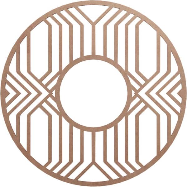 Ekena Millwork 24 in. x 24 in. x 1/4 in. Empire Wood Fretwork Pierced Ceiling Medallion, Wood (Paint Grade)