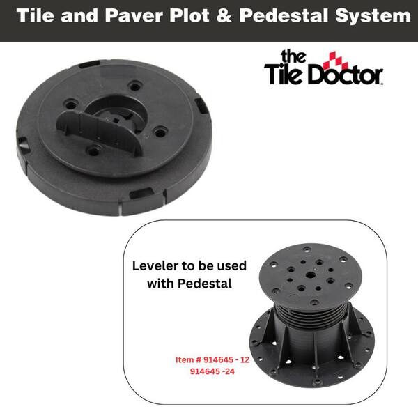 The Tile Doctor 914768-72 Black Center Tile Auto Leveling Head for Adjustable Pedestal for Tile and Paver Pedestal System 72-Pack