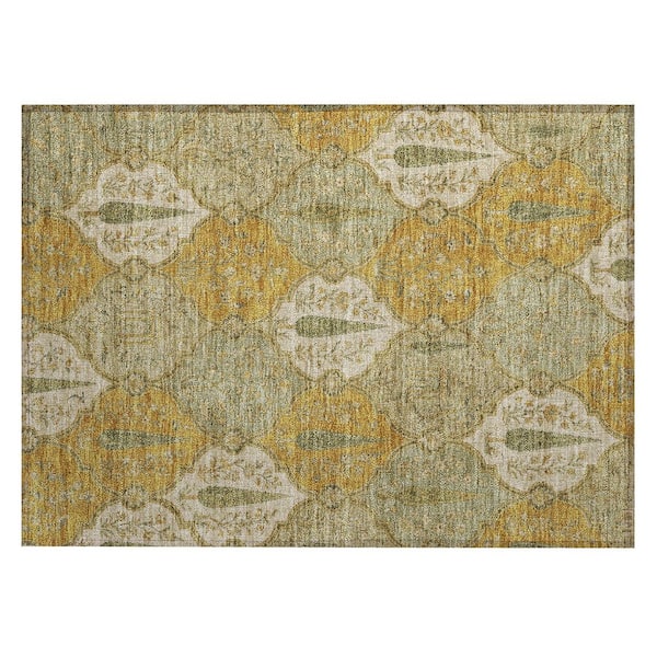 Chantille Machine Washable Indoor/Outdoor Abstract ACN3018 Gold 2 ft. x 3 ft. Accent Rug