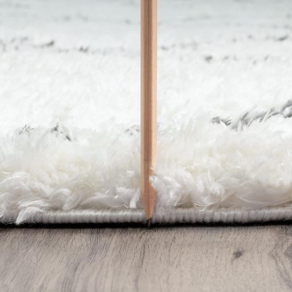 Heavenly Shag Diamond White 8 ft. x 10 ft. Indoor Area Rug