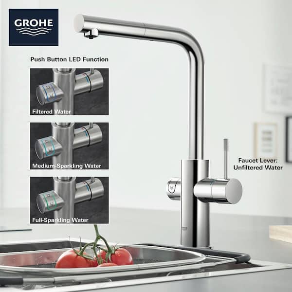 GROHE Blue Home C-spout starter kit with pull-out mousseur