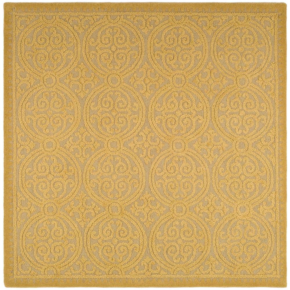 SAFAVIEH Cambridge Light Gold/Dark Gold 8 ft. x 8 ft. Square Geometric Area Rug -  CAM233A-8SQ