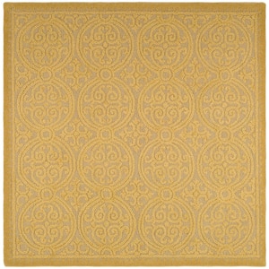 Cambridge Light Gold/Dark Gold 8 ft. x 8 ft. Square Geometric Area Rug