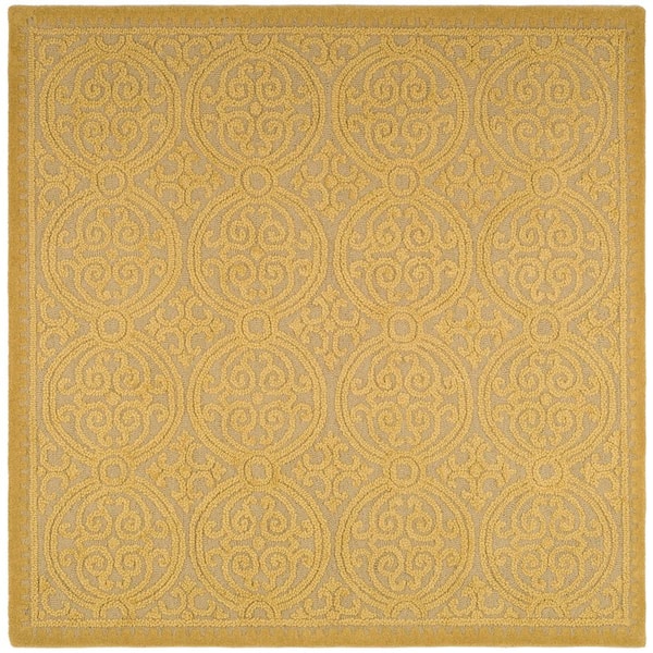 Cambridge Light Gold/Dark Gold 8 ft. x 8 ft. Square Geometric Area Rug