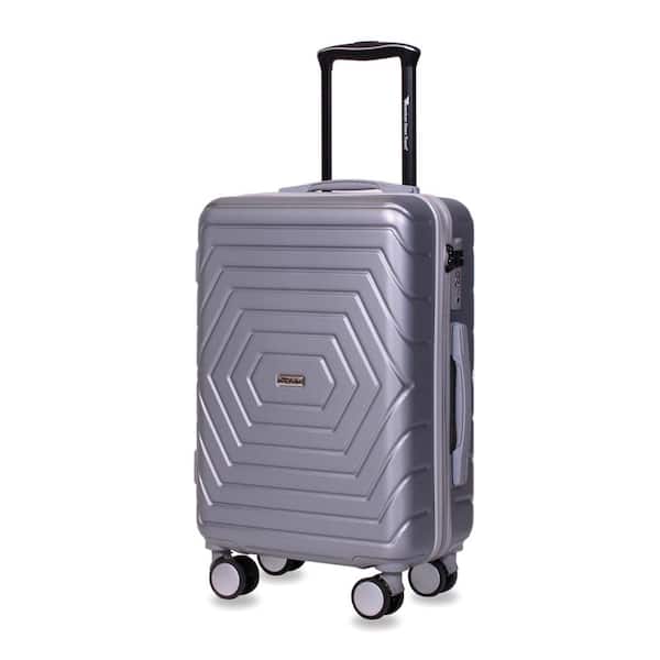 American Green Travel Westwood 20 in. Carry-On Silver TSA Lock Anti-Theft Spinner Suitcase