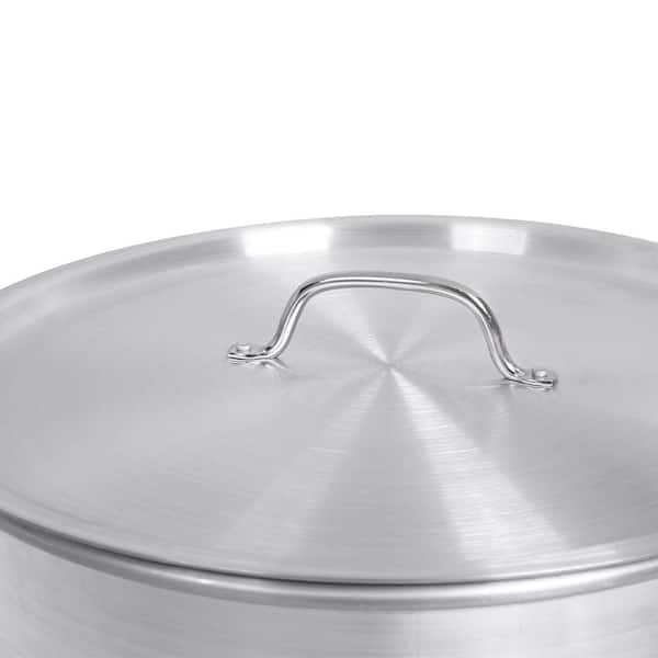 Choice 60 Qt. Standard Weight Aluminum Stock Pot with Steamer Basket and  Cover