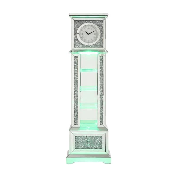 Acme Furniture Noralie Grandfather Clock with LED in Mirrored and