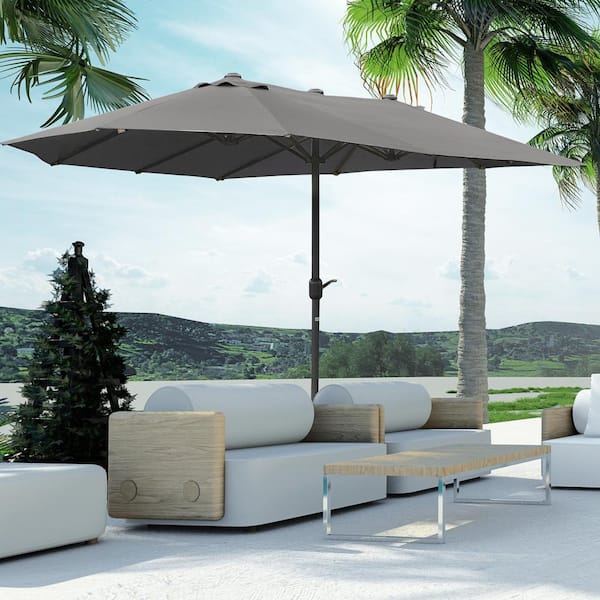 flame&shade 15ft oval shape double sided patio outdoor market umbrella AreShark with Crank, Large Rectangular Umbrella, Double-Sided Outdoor Umbrellas with Cross Base & Sandbag for Porch, Lawn, Pool, Backyard, Black : Patio, Lawn & Garden Aoodor 15FT Dining Table Umbrella brings you the ultimate patio shade experience 15 Feet Twin Patio Umbrella