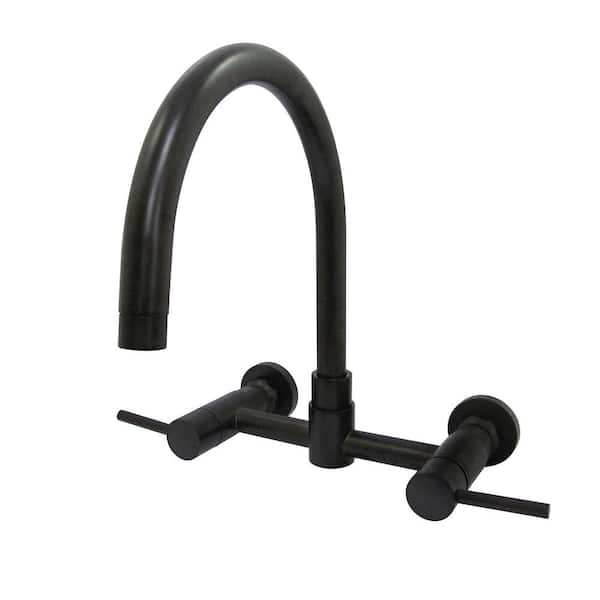 Kingston Brass Concord 2-Handle Wall-Mount Standard Kitchen Faucet in Oil Rubbed Bronze