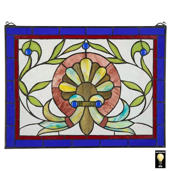 Design Toscano Prairie Flower Stained Glass Window Panel