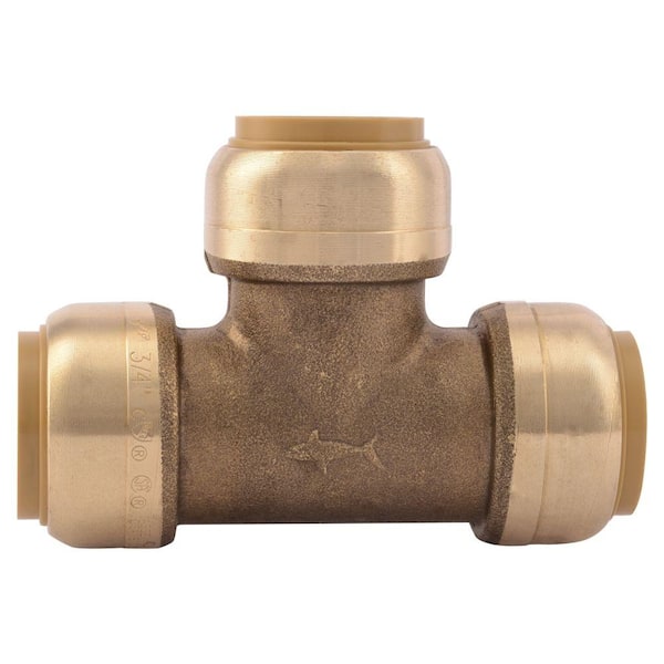 Push to Connect Lead-Free Brass Tees Push-Fit 3/4" Sharkbite Style 10 