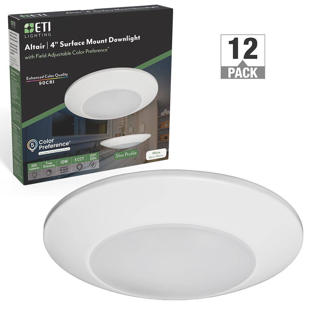 Altair 4 in. Surface Mount Downlight Integrated LED Recessed Trim Light 850 Lumens 10-Watts Adjustable CCT (12-Pack) price history on PriceWatchPro