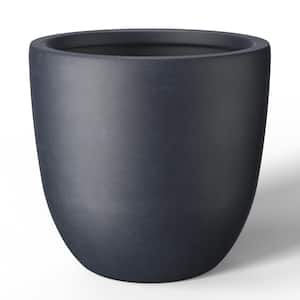 Lightweight 18in. x 17in. Granite Gray Extra Large Tall Round Concrete Plant Pot / Planter for Indoor & Outdoor