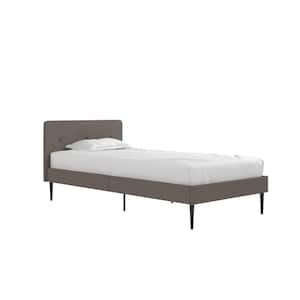 Freddy Gray Linen Upholstered Twin Bed