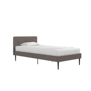 Freddy Gray Linen Upholstered Twin Bed