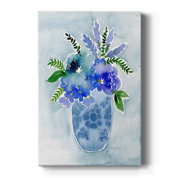 Wexford Home Blue Bouquet I By Wexford Homes Unframed Giclee Home Art Print 12 in. x 8 in.