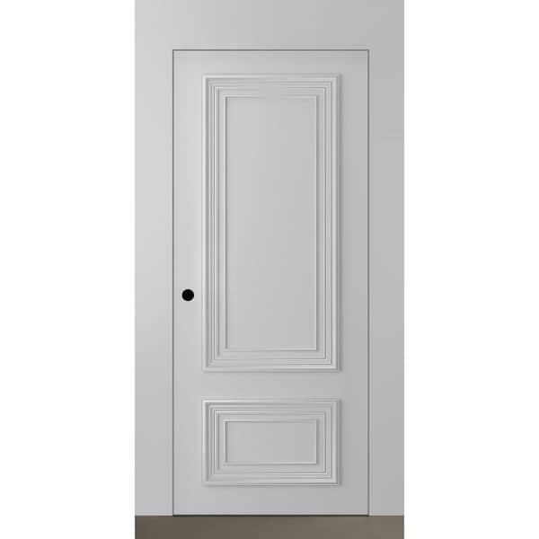 Palazzo 2-Panel 24 in. x 84 in. Right-Handed Primed Composite Wood Single Prehung Interior Door  Hidden Frame Reverse