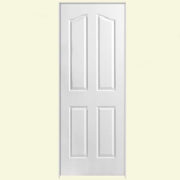 Masonite Textured 4-Panel Arch Top Hollow Core Primed Composite Single Prehung Interior Door