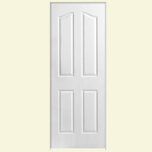 Masonite Textured 4-Panel Arch Top Hollow Core Primed Composite Single Prehung Interior Door