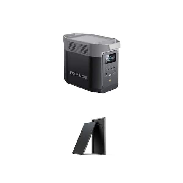 DELTA 2 Solar Generator, 1800W Output, 1024Wh and 2 Pcs 100-Watt Monocrystalline Solar Panel Combo