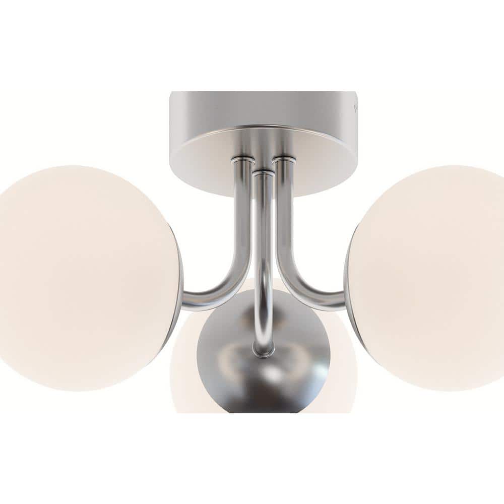 Satin Nickel Modern LED Globe Semi-Flush Mount Light