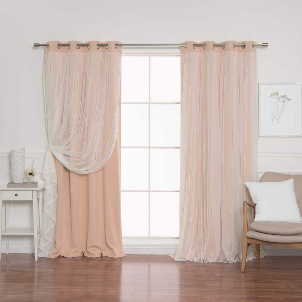 Indie Pink Marry Me Lace Solid 52 in. W x 84 in. L Grommet Blackout Curtain (Set of 2) price history on PriceWatchPro