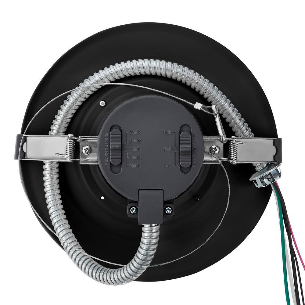 Black 6-Inch Recessed LED Downlight with Selectable Color Temperature