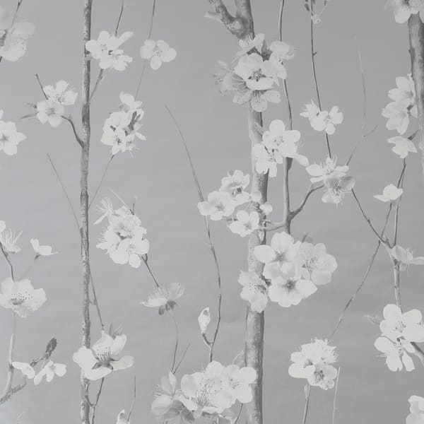 Boutique Hanami Silver Removable Wallpaper Sample