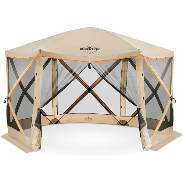 HIKE CREW 140 in. x 140 in. 6-Panel Pop-Up Gazebo Screen House Gazebo