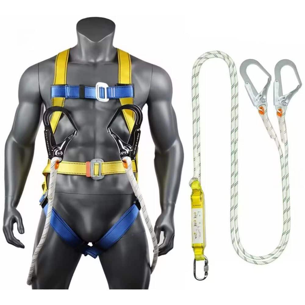 Fall Protection Polyester Safety Harness OSHA/ANSI Compliant, Internal Shock Absorbing Landyard and Hook, Blue/Black price history on PriceWatchPro