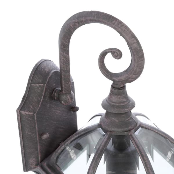 Twin Pack 1-Light Weathered Bronze Outdoor Wall Lantern Sconce Twin Pack 1-Light Weathered Bronze Outdoor Wall Lantern Sconce