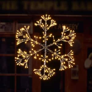 2 ft. 240 LED Starburst Snowflake Light Twinkle and Warm White Lights Plug in for Home Garden