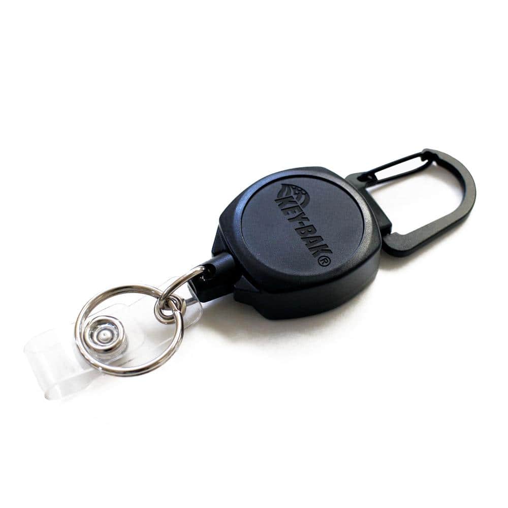 KEY-BAK Sidekick Retractable I.D. Badge and Keychain with 24 in. Retractable  Cord, Zinc Alloy Metal Carabiner (12-Pack) 0KB1-0A21-12POL - The Home Depot